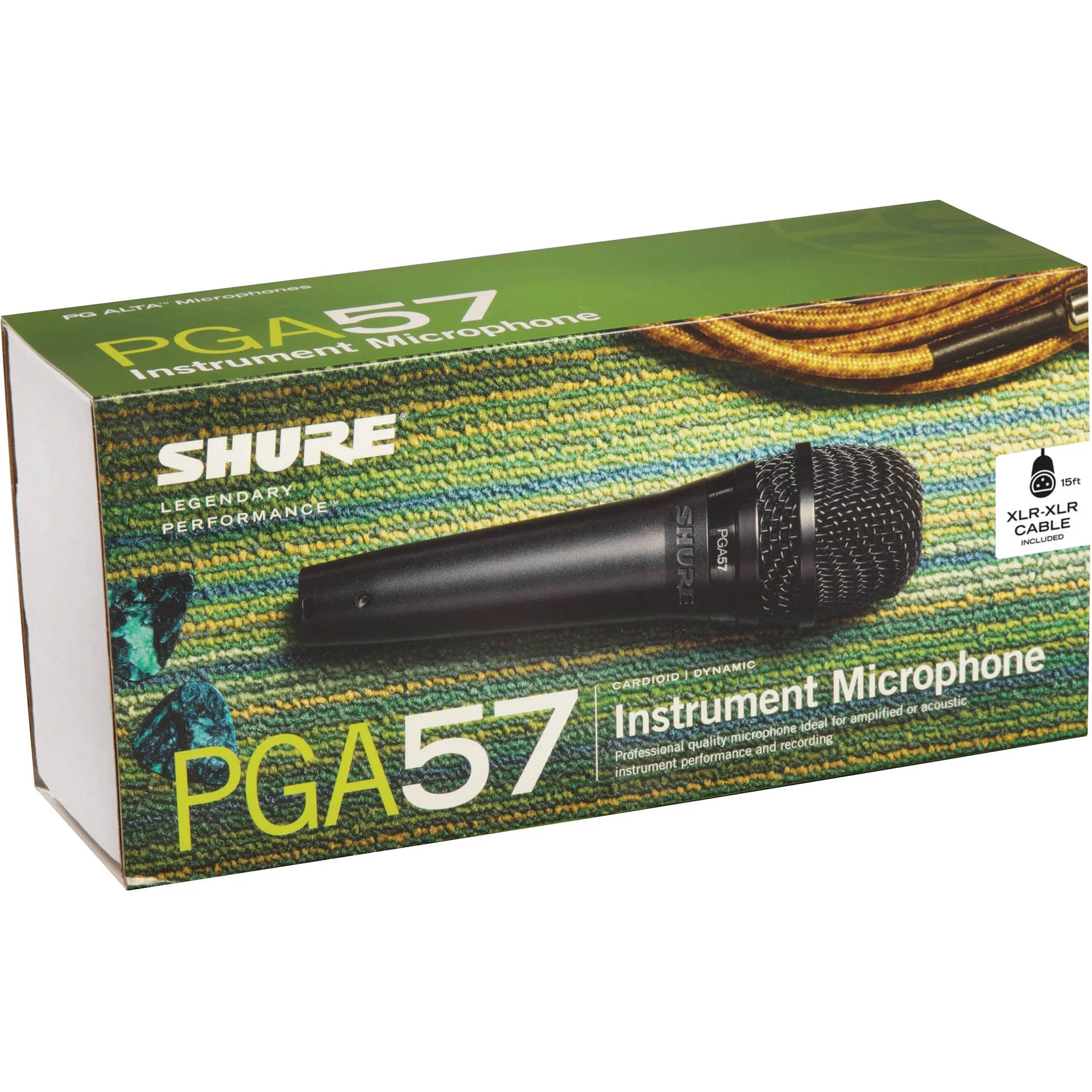 Shure PGA57-XLR Cardioid Dynamic instrument Microphone with 15' XLR-XLR Cable