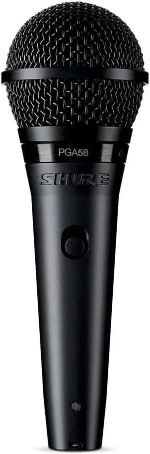 Shure PGA58 Dynamic Microphone - Handheld Mic for Vocals with Cardioid Pick-up Pattern, Discrete On/Off Switch, Stand Adapter and Zipper Pouch (PGA58-XLR)