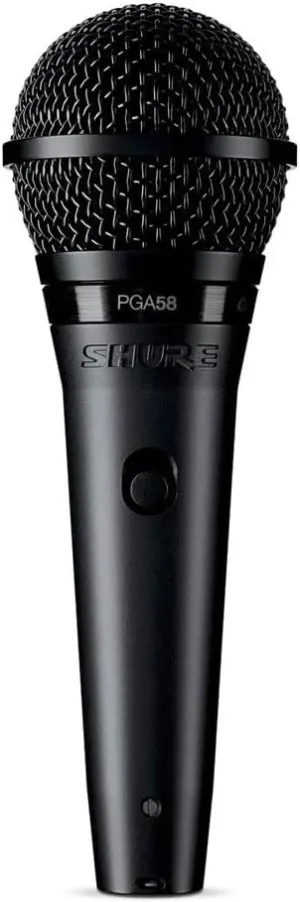 Shure PGA58 Dynamic Microphone - Handheld Mic for Vocals with Cardioid Pick-up Pattern, Discrete On/Off Switch, Stand Adapter and Zipper Pouch (PGA58-XLR)