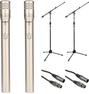 Shure SM81 Small-diaphragm Condenser Microphone with Stand and Cable (Pair)