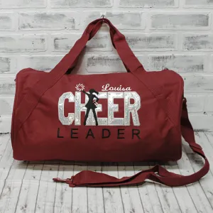 Silver Sparkly Custom Color Cheer Personalized Tote or Duffle Bag