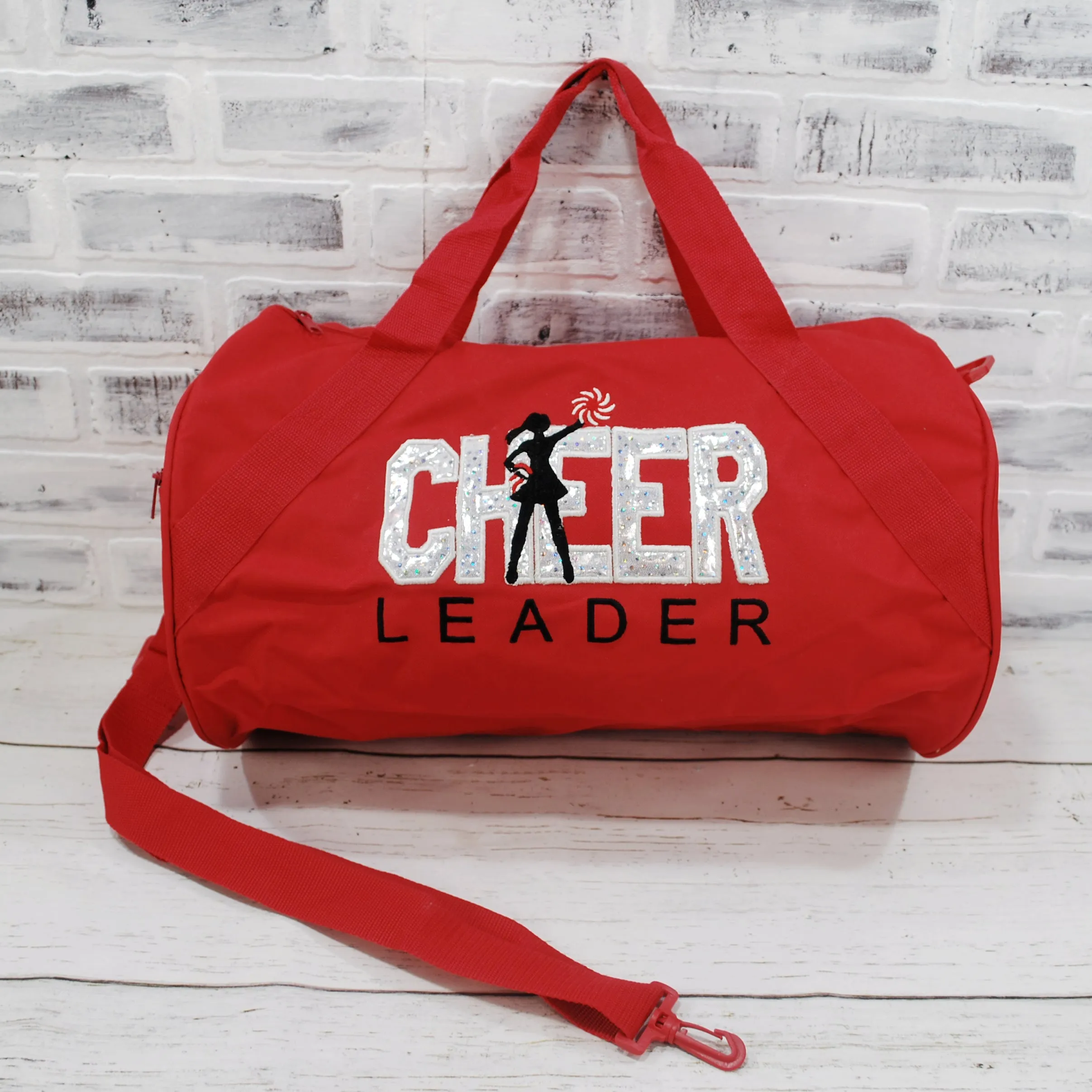 Silver Sparkly Custom Color Cheer Personalized Tote or Duffle Bag
