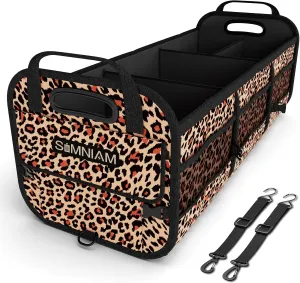 Simniam Large Car Trunk Organizer, 95L Portable Trunk Organizers and Storage SUV, with Reinforced Handle and 2 Telescopic Straps, Trunk Organizer Available for Car, SUV, Truck, Minivan
