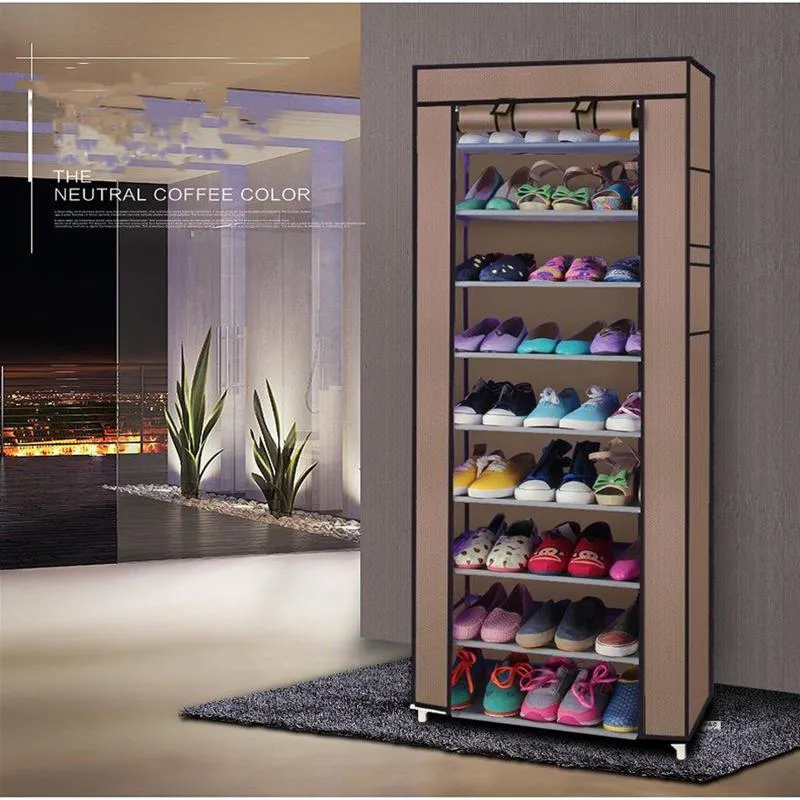Simple Shoe Cabinet Dustproof Fabric Organizer Stand Holder