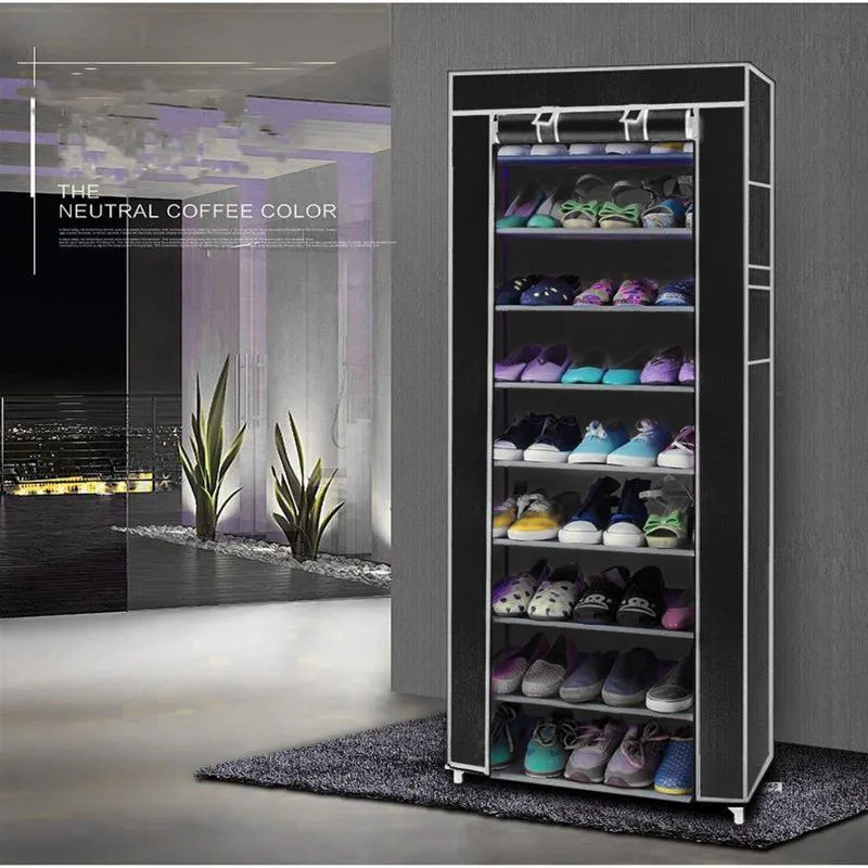 Simple Shoe Cabinet Dustproof Fabric Organizer Stand Holder