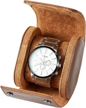 Single Watch Travel Case -Classic Leather Watch Case with Perfect Texture. Watch Carrying Case or Organizer for Storage And Display. Ideal Gift for Men Traveling, All Handmade by Artisans