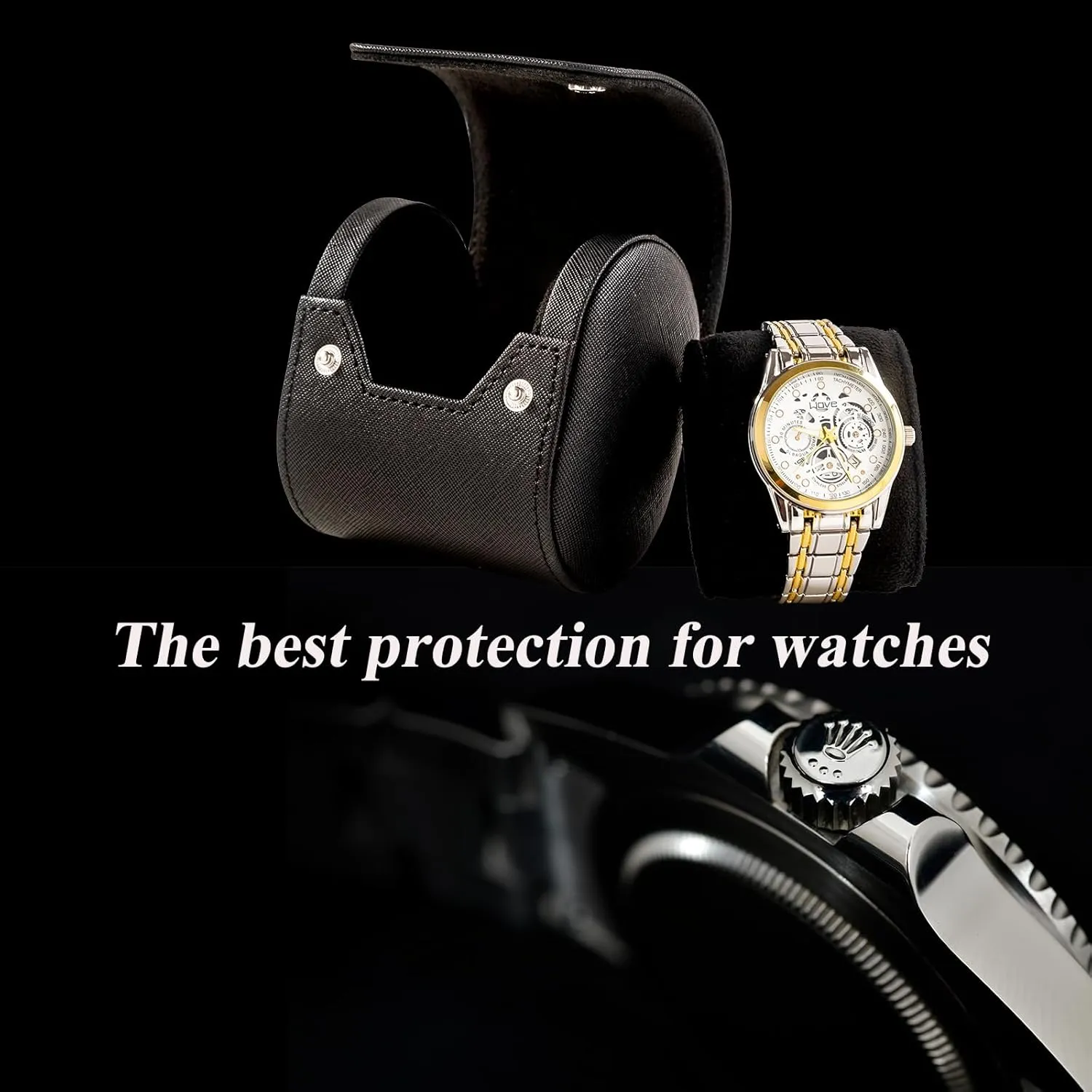 Single Watch Travel Case - Classic Leather Watch Case with Perfect Texture.Watch Carrying Case or Organizer for Storage and Display. Ideal Gift for Men Traveling, All Handmade by Artisans