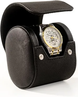 Single Watch Travel Case - Classic Leather Watch Case with Perfect Texture.Watch Carrying Case or Organizer for Storage and Display. Ideal Gift for Men Traveling, All Handmade by Artisans
