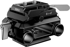 SIRUI 15mm Rail Support System with Quick Release Plate, Camera Baseplate with Dual 15mm Rod Clamps for Tripod, Shoulder Rig, Follow Focus, AM-QA-LR