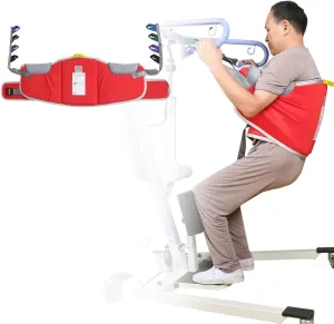 Sit to Stand Lift Patient Aid Padded Sling and Stand Assist with Back Support,Patient Lift Sling Works with Most Mobility Aids & Equipment (Medium-Red)