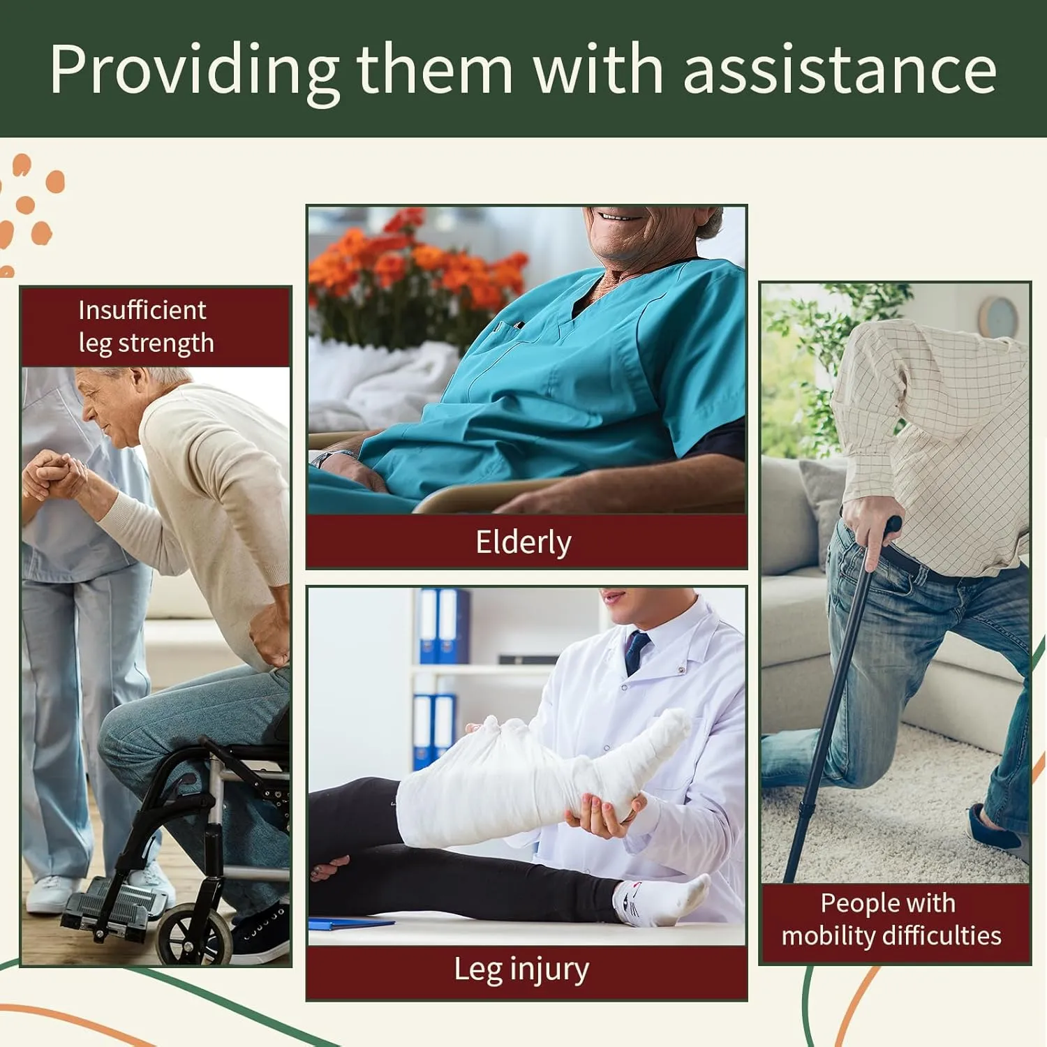 Sit to Stand Lift Patient Aid Padded Sling and Stand Assist with Back Support,Patient Lift Sling Works with Most Mobility Aids & Equipment (Medium-Red)