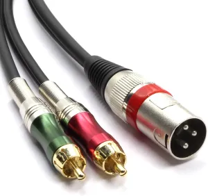 SiYear 10FT XLR Male to 2 x Phono RCA Plug Adapter Y Splitter Patch Cable, 1 XLR Male 3 Pin to Dual RCA Male Plug Stereo Audio Cable Connector(3 M)