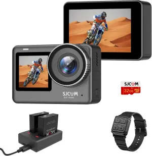 SJCAM SJ11 Action Camera 4K 154°FOV with Active HDR, 98Ft Waterproof Underwater, Stabilization Motorcycle Sport Camera, Remote Control, 5G WiFi, 8X Zoom, Touch Screen, Helmet Accessories Kit Bundle
