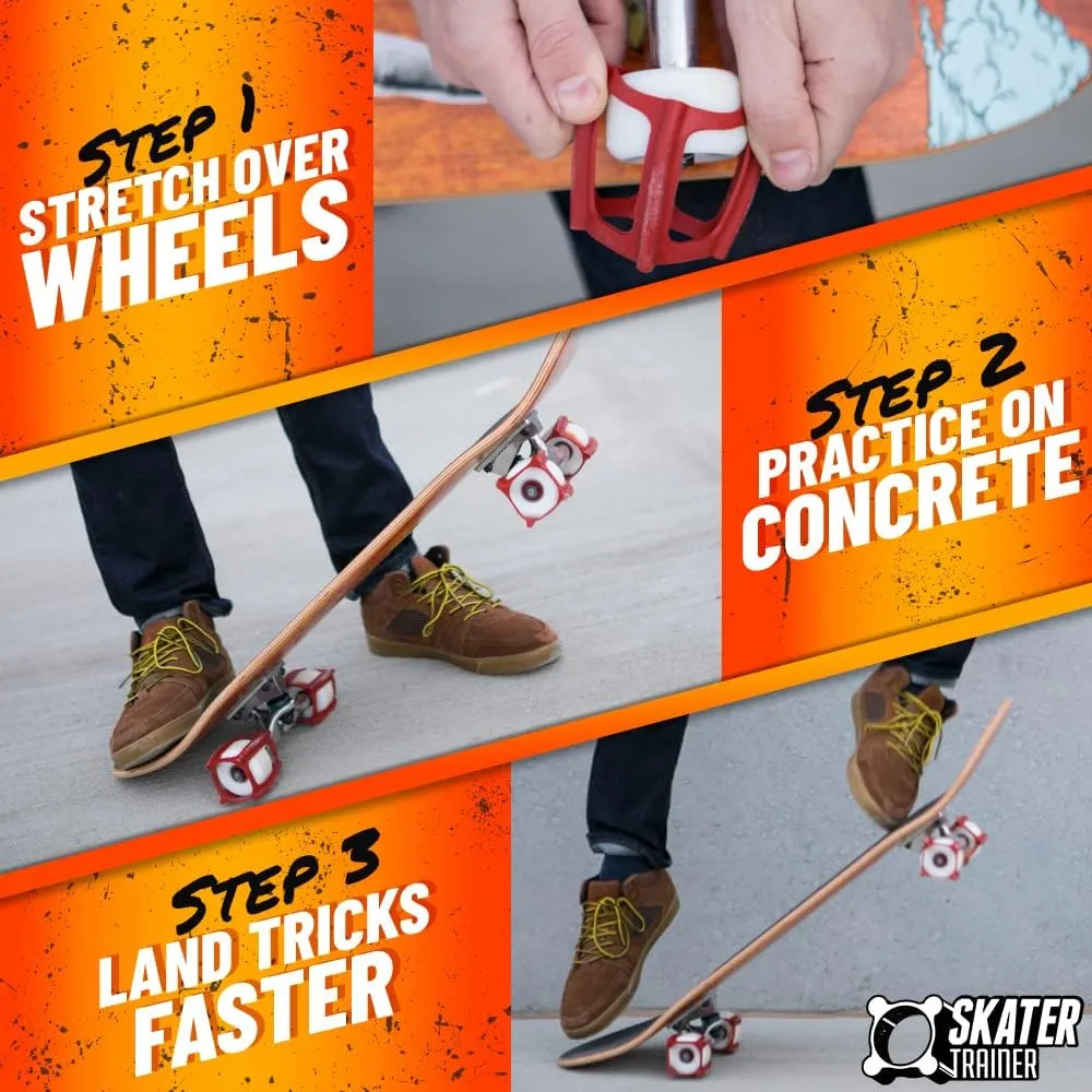 Skater Trainers Skateboarding Training Accessories-Learn Skate Tricks Faster and Safer-Works on Any Skateboard - Beginners Kids, Teens, Adults, Boys and Girls -Ollie Kickflip