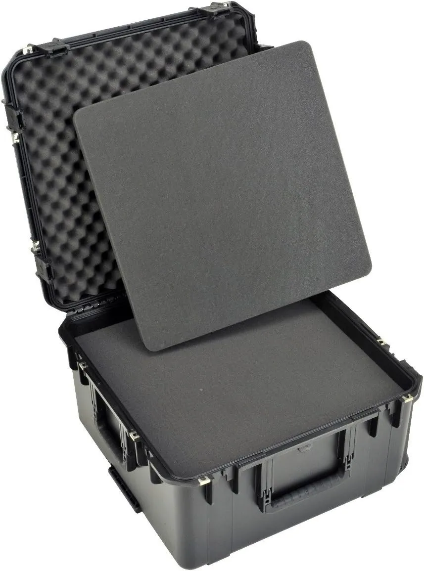 SKB Injection Molded Water-Tight Case 22.5 x 22.5 x 12.5 Inches with Wheels Cubed Foam (3I-2222-12BC)