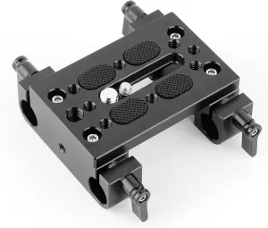 SmallRig Base Plate, Camera Baseplate with 15mm Rod Clamps, Tripod Mounting Plate for DSLR Camera Video Camera - 1775