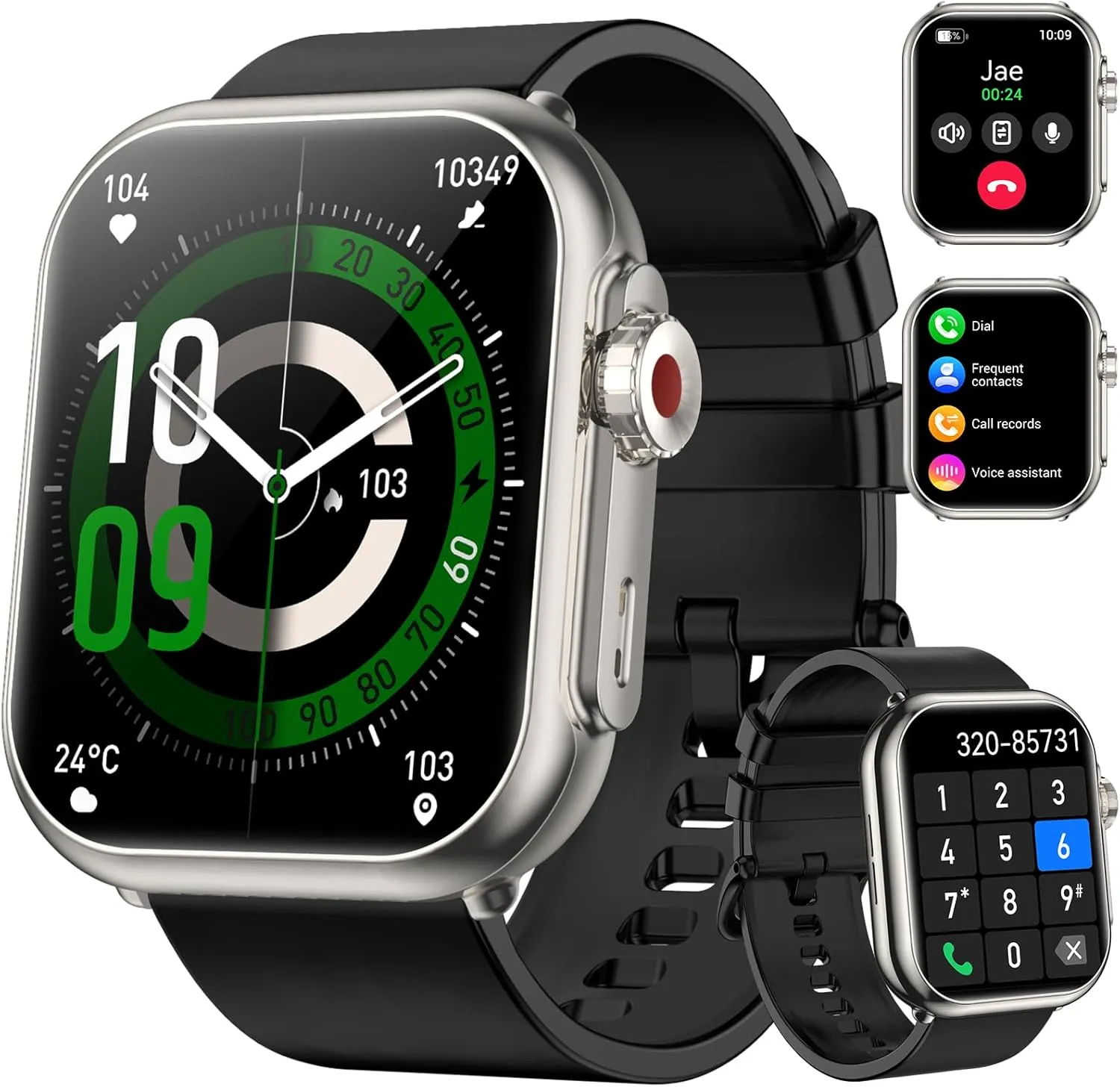 Smart Watch for Men Women, 1000 mAh 100 Day Battery Life, 1.85" Fitness Tracker with Call Function, 110  Sport Modes