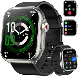 Smart Watch for Men Women, 1000 mAh 100 Day Battery Life, 1.85" Fitness Tracker with Call Function, 110  Sport Modes