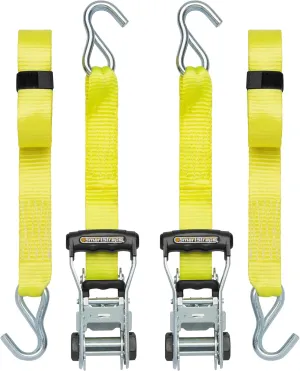 SmartStraps 14’ Ratchet Straps, 2 Pack –5,000lbs Break Strength, 1,667lbs Safe Work Load –Commercial Tie Down Straps for Heavy Duty Cargo, Haul Equipment and Vehicles