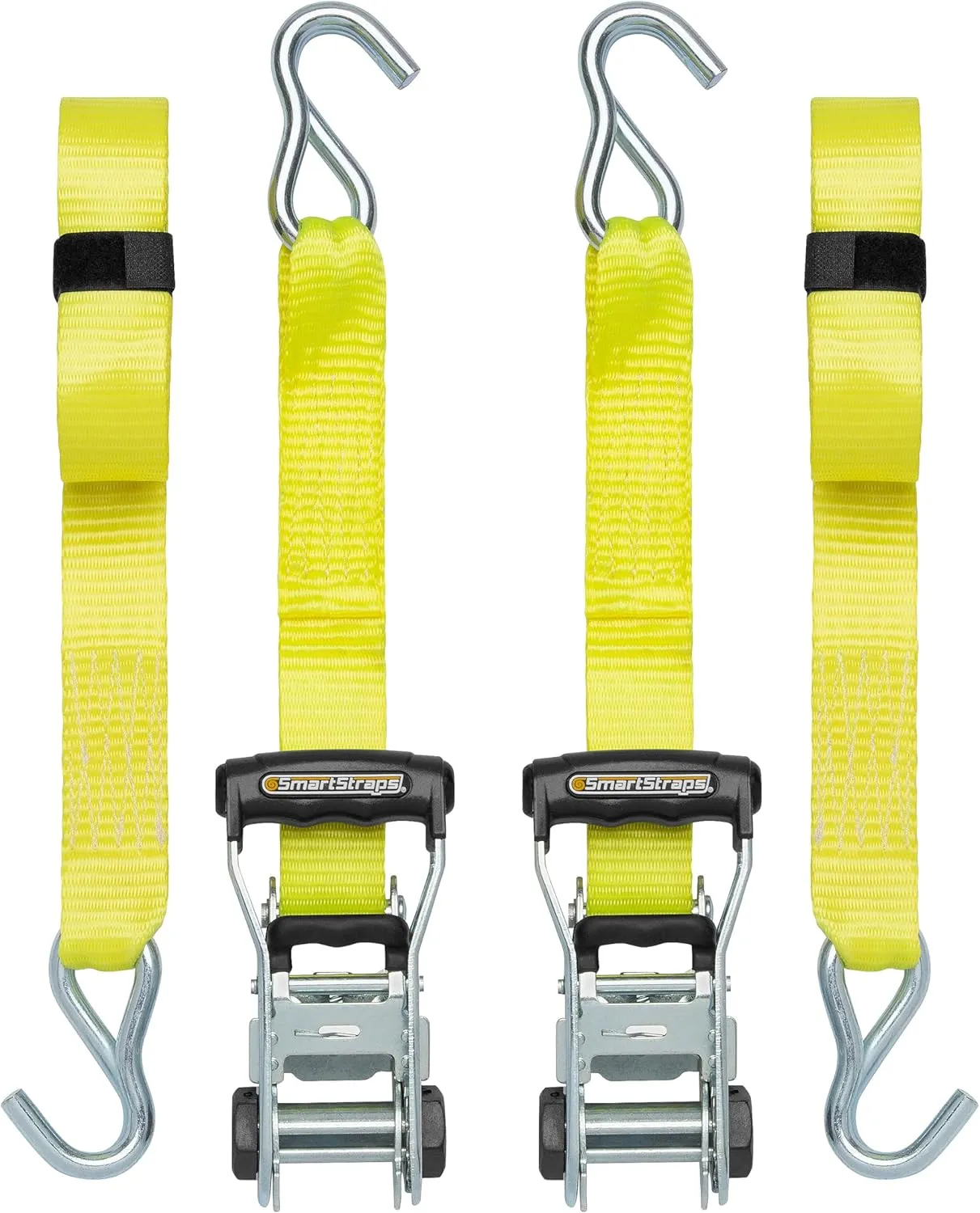 SmartStraps 14’ Ratchet Straps, 2 Pack –5,000lbs Break Strength, 1,667lbs Safe Work Load –Commercial Tie Down Straps for Heavy Duty Cargo, Haul Equipment and Vehicles