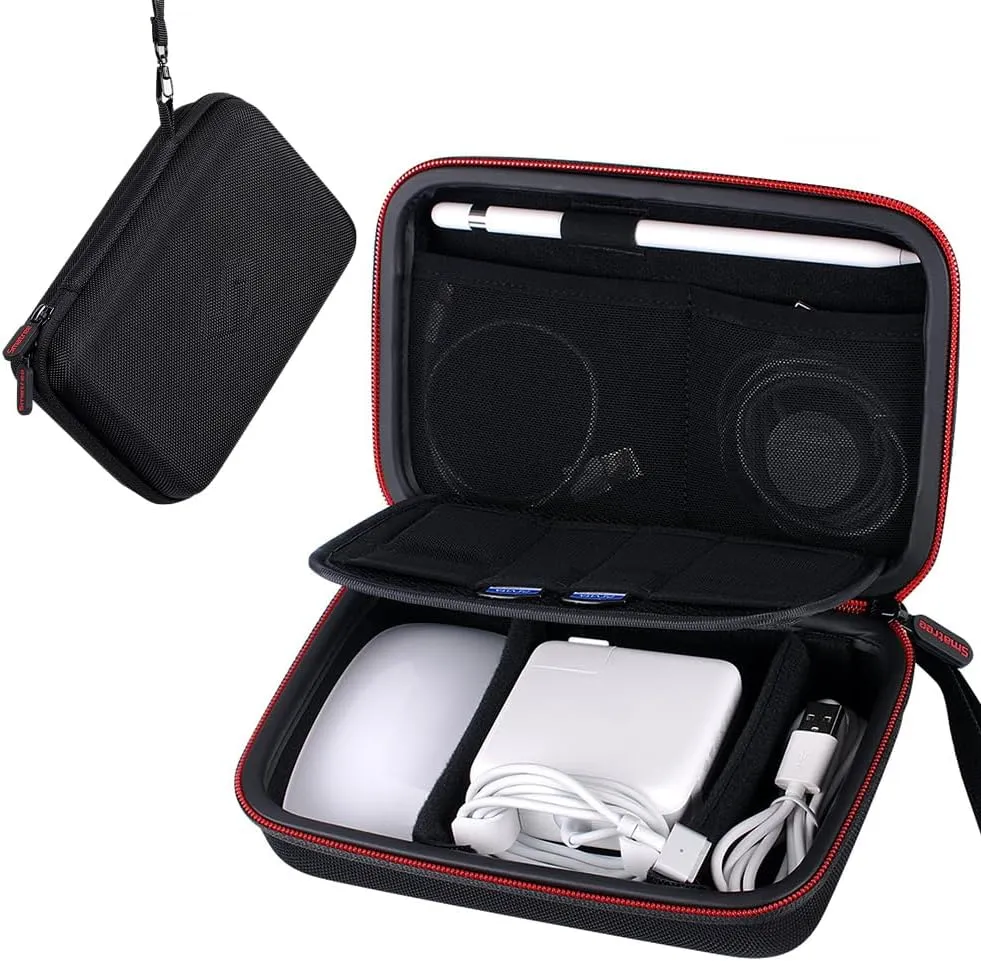 Smatree Hard Case Compatible for Apple14&16inch MacBook Pro's Pencil,Magic Mouse,Magsafe Power Adapter,BeatsX, Monster Magnetic Charging Cable,Travel MacBook Pro Accessories Organizer Bag,Black