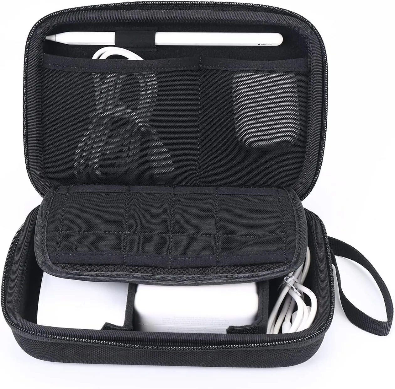Smatree Hard Case Compatible for Apple14&16inch MacBook Pro's Pencil,Magic Mouse,Magsafe Power Adapter,BeatsX, Monster Magnetic Charging Cable,Travel MacBook Pro Accessories Organizer Bag,Black