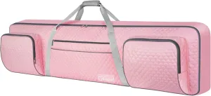 SNIGJAT 88 Key Keyboard Case for Women (Size: 53.5"x13.8"x6.8"), Padded Piano Case with Handle and Adjustable Shoulder Straps, Keyboard Bag with 3-Pocket for Music Sheet, Pedal, Gift for Women, Pink