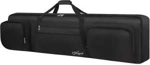 SNIGJAT 88 Key Keyboard Case Soft (Size: 53.5"x13.8"x6.8"), Padded Piano Case with Handle and Adjustable Shoulder Straps, Keyboard Gig Bag with 3 Pockets for Music Stand, Sustain Pedals, All Black