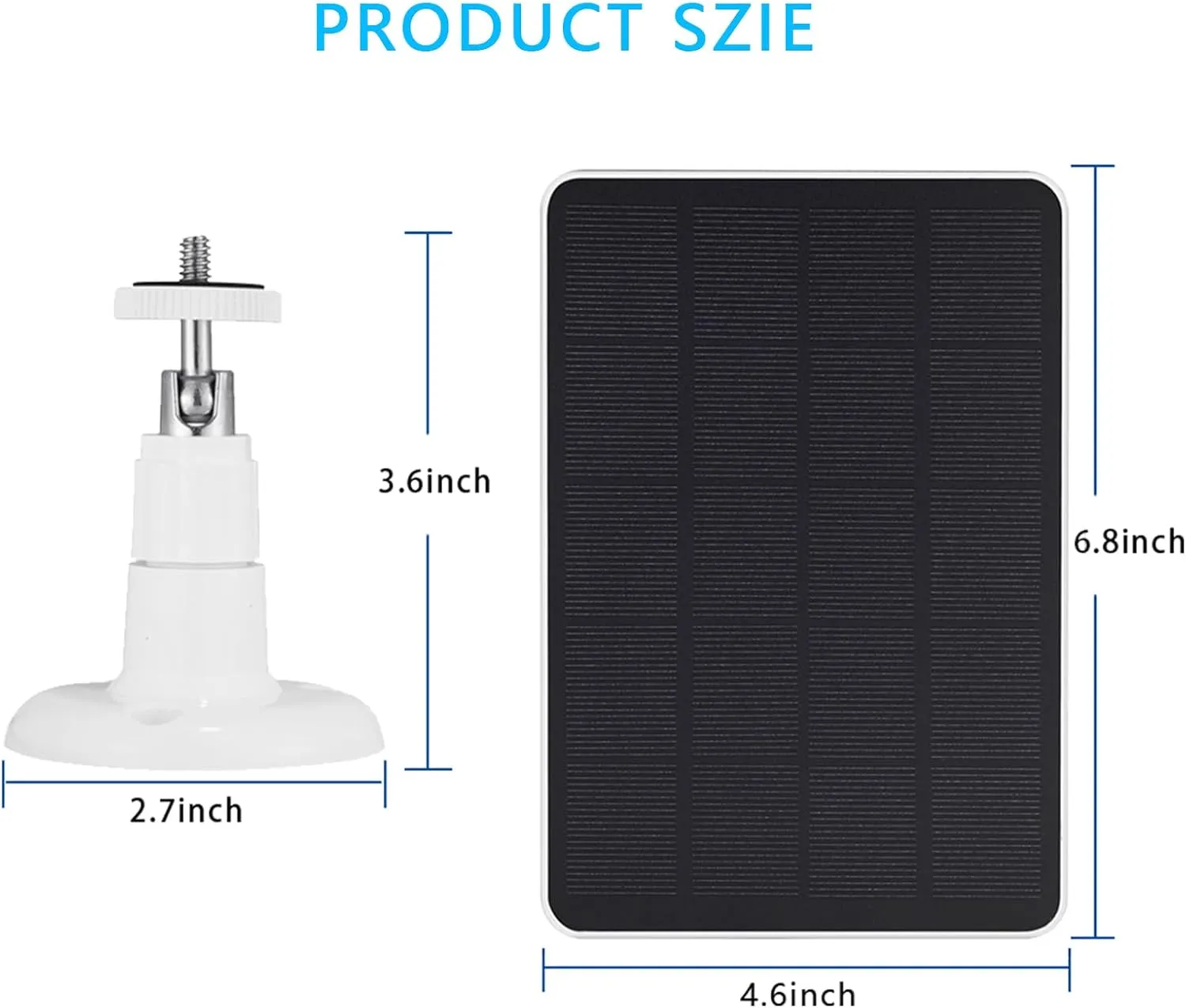 Solar Panel Compatible with SimpliSafe Outdoor Security Camera, Waterproof 4W 5V Solar Panel with 10ft Micro USB Charging Cable Adjustable Wall Bracket Power Outdoor Camera(Not Included Camera)