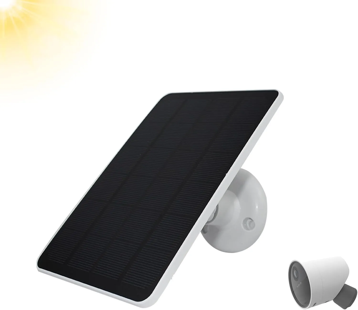 Solar Panel Compatible with SimpliSafe Outdoor Security Camera, Waterproof 4W 5V Solar Panel with 10ft Micro USB Charging Cable Adjustable Wall Bracket Power Outdoor Camera(Not Included Camera)