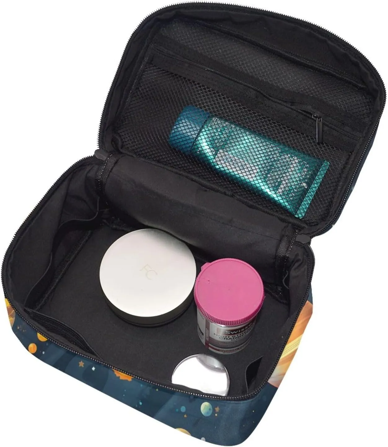 Solar Planet Universe Makeup Bag Large Cosmetic Bag Travel Makeup Bag with Handle Toiletry Bag for Women Travel