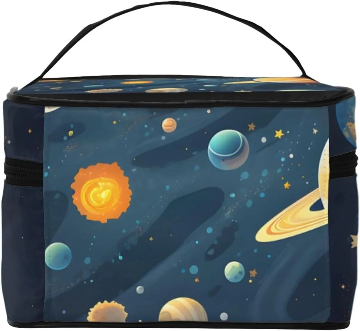 Solar Planet Universe Makeup Bag Large Cosmetic Bag Travel Makeup Bag with Handle Toiletry Bag for Women Travel