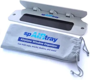 spAIRtray Travel Shelf - Airplane Travel Gadgets Window Organizer, Air Trip Essentials for Long Flights, Portable Tray, Ideal Gifts for International Travelers, Flight Accessories for Airplane