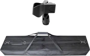 Speaker and Mic Stand Bag Dual Compartment 50 Inch Long - Light Microphone Carrying Case with Shoulder Strap for Gigs