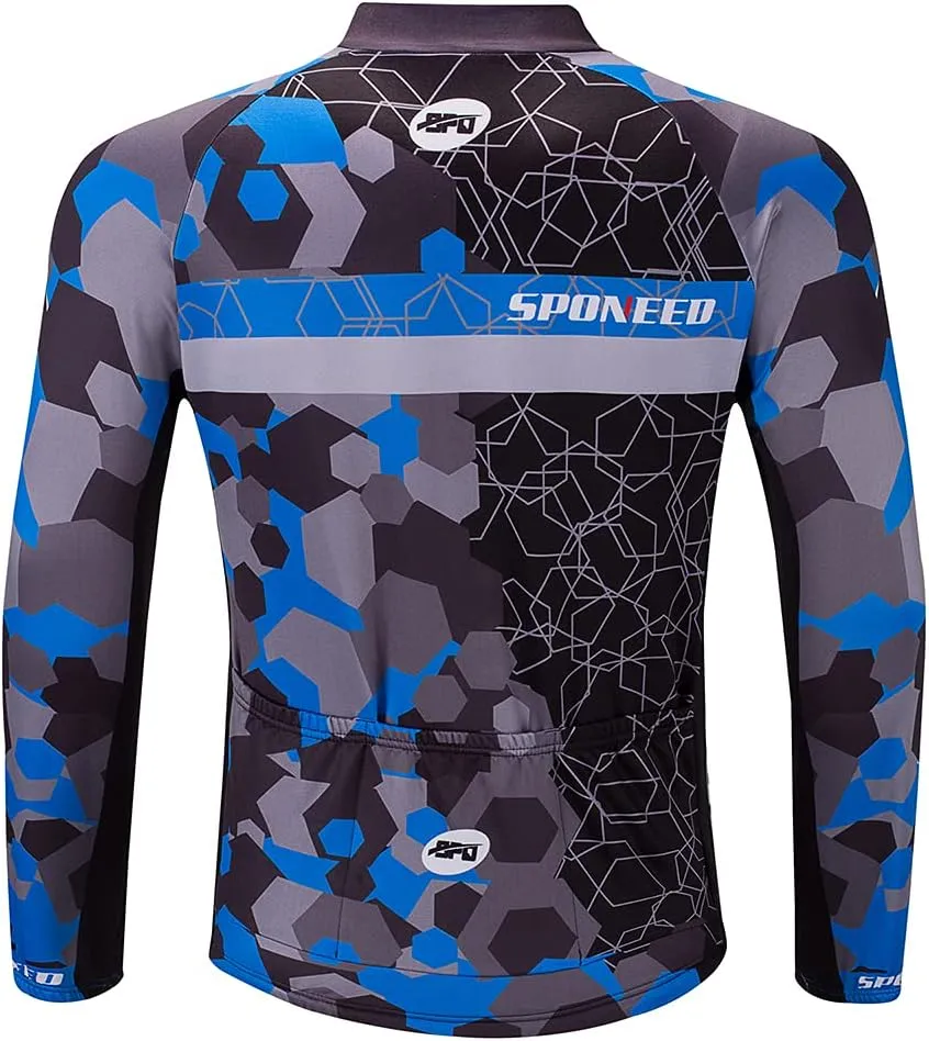 sponeed Cycling Clothes for Men Long Sleeve Mountain Bike Road Bicycle Shirt Jerseys Padded Pants Biking Outfits