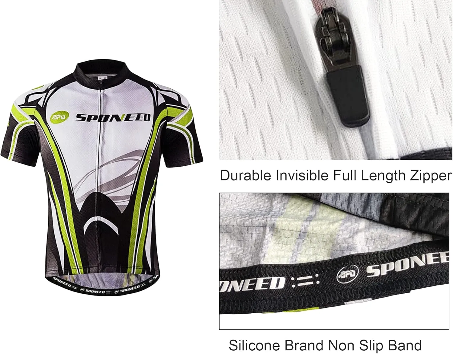 sponeed Men's Cycling Jersey and Bib Short Suit Bicycle Wear Padded Bike Tights