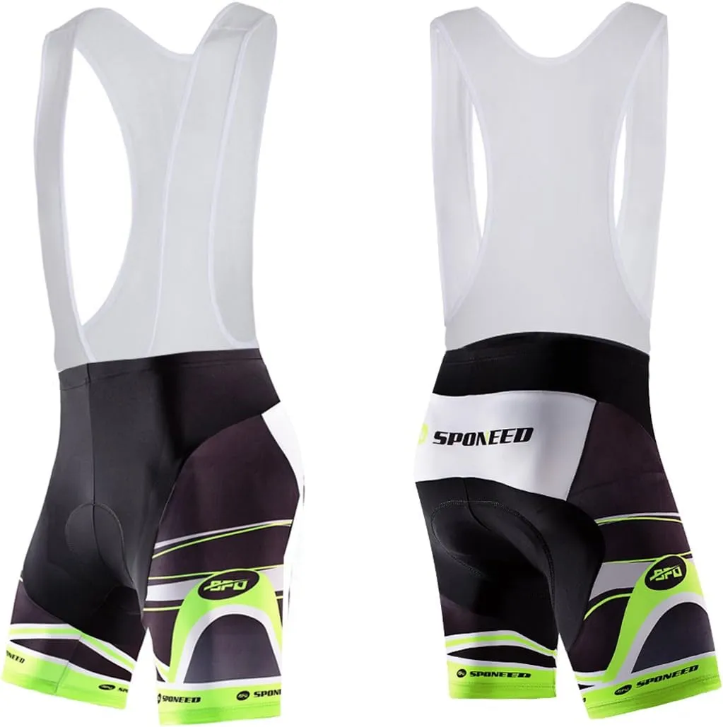 sponeed Men's Cycling Jersey and Bib Short Suit Bicycle Wear Padded Bike Tights