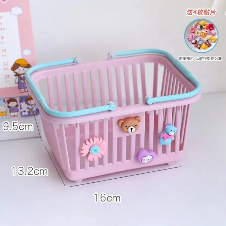 Stackable Cute Stationery Plastic Storage Basket