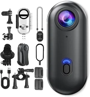 Stallion Frames Body Camera, Stallionframes 4k Mini Handsfree Bodycam, with Audio & Video Recording, Waterproof Wearable Action Cam with Magnetic Clip for Outdoor Sports (Black,1080p)