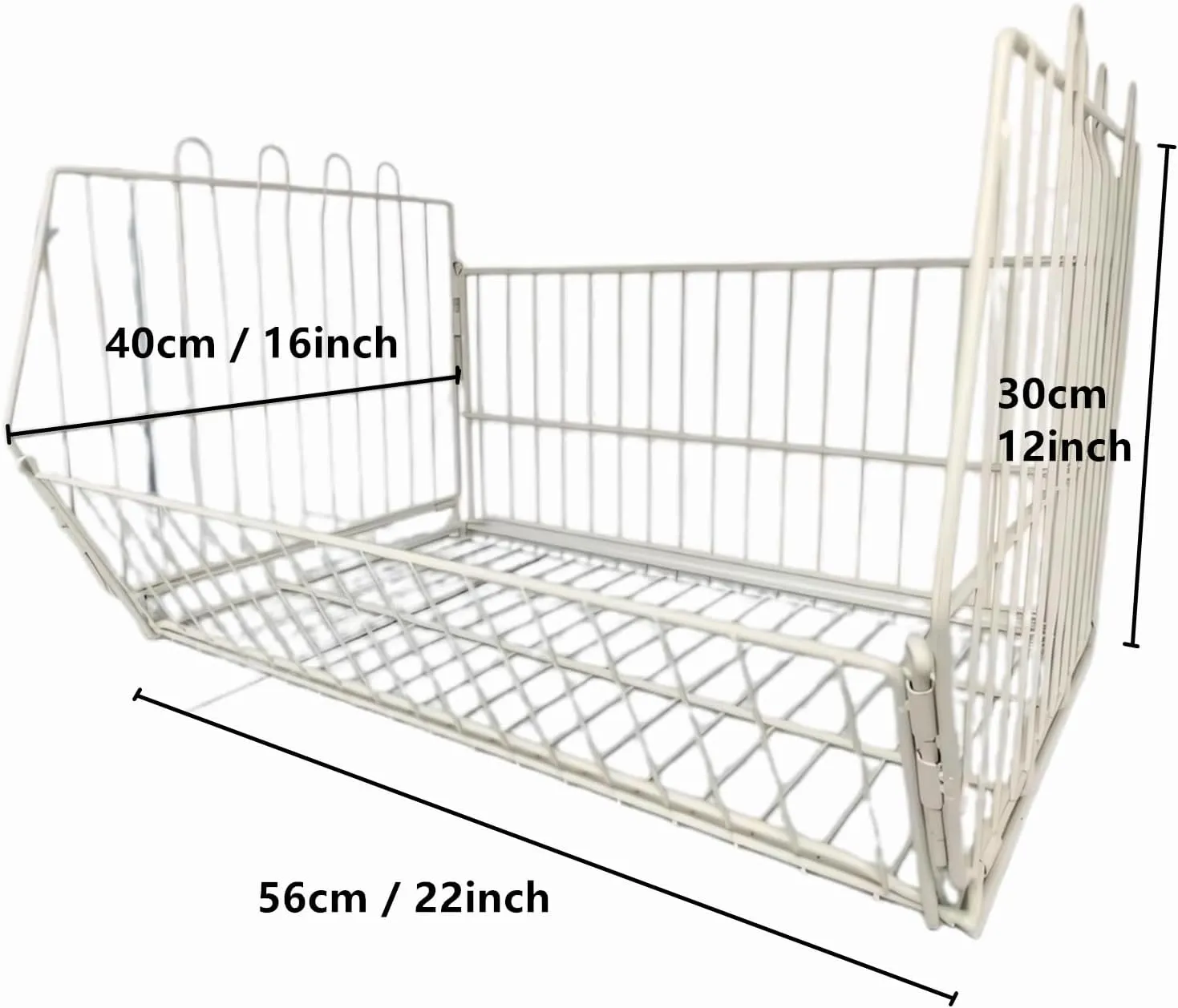 Standing Metal Shelving Unit, Wire Storage Basket with Wheels, Folding Shoe Racks, Clothing Sweaters Shoes Handbags Organizer for Kitchen Garage Pantry Porch (1-Tier Basket only)