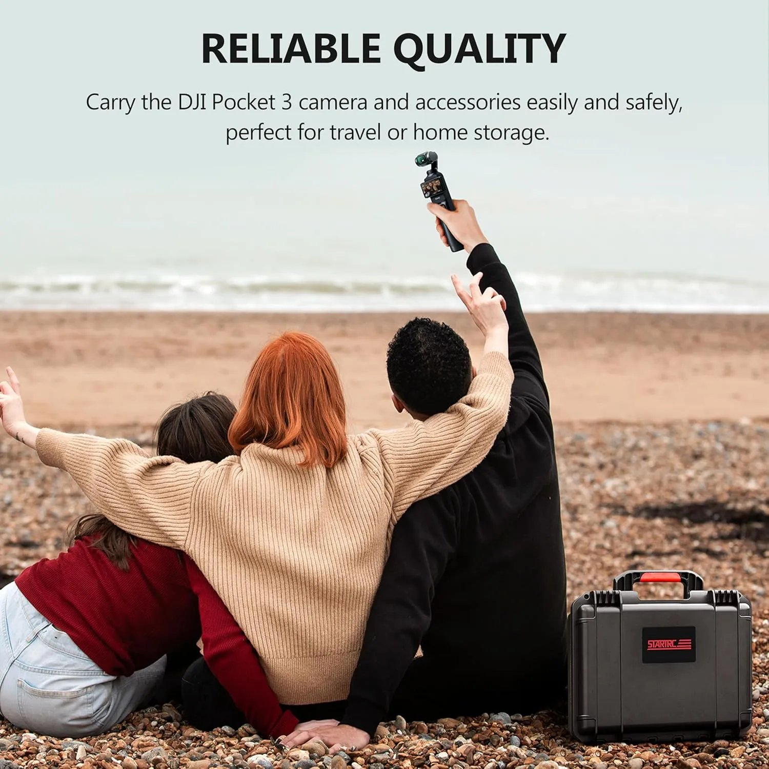STARTRC OSMO Pocket 3 Hard Case, Multifunctional Portable Waterproof Hard Case for DJI OSMO Pocket 3 Creator Combo Camera Accessories