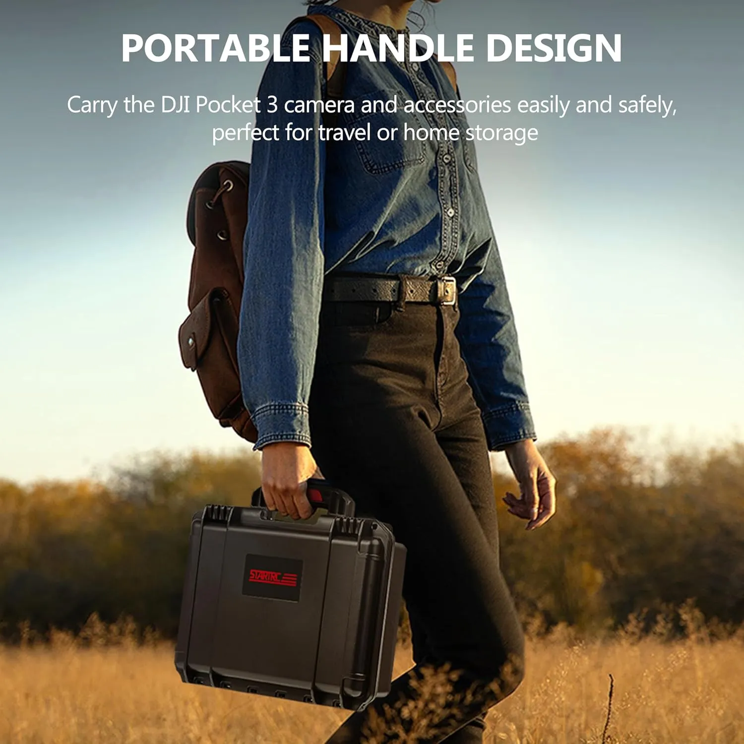 STARTRC OSMO Pocket 3 Hard Case, Multifunctional Portable Waterproof Hard Case for DJI OSMO Pocket 3 Creator Combo Camera Accessories