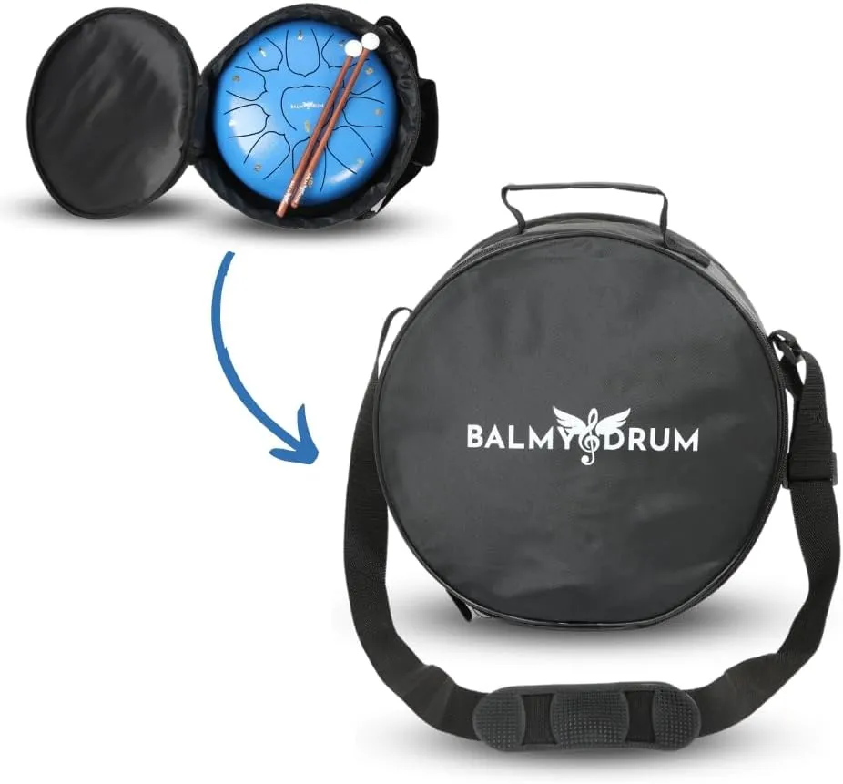 Steel Tongue Drum Bags, Padded Carrier Bags for Percussion Instrument Handpan Drum Carry Bag with Shoulder Strap (Black-10in)