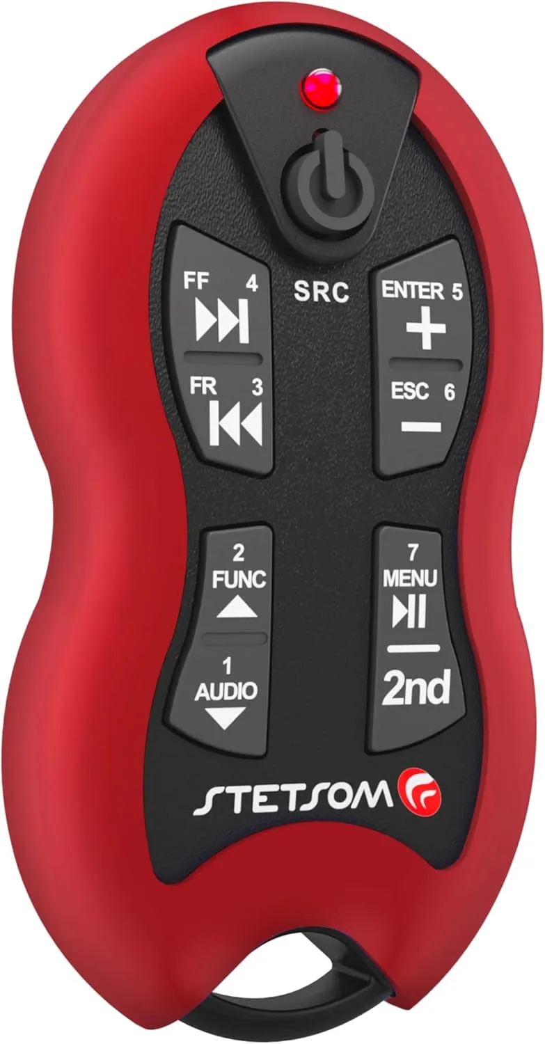 Stetsom SX2 - Universal Remote Control, Infrared, Long Range (1640 ft), 16 Functions, Learning Mode, Compatible with Car Audio Head Units, Home Devices and Video Equipment