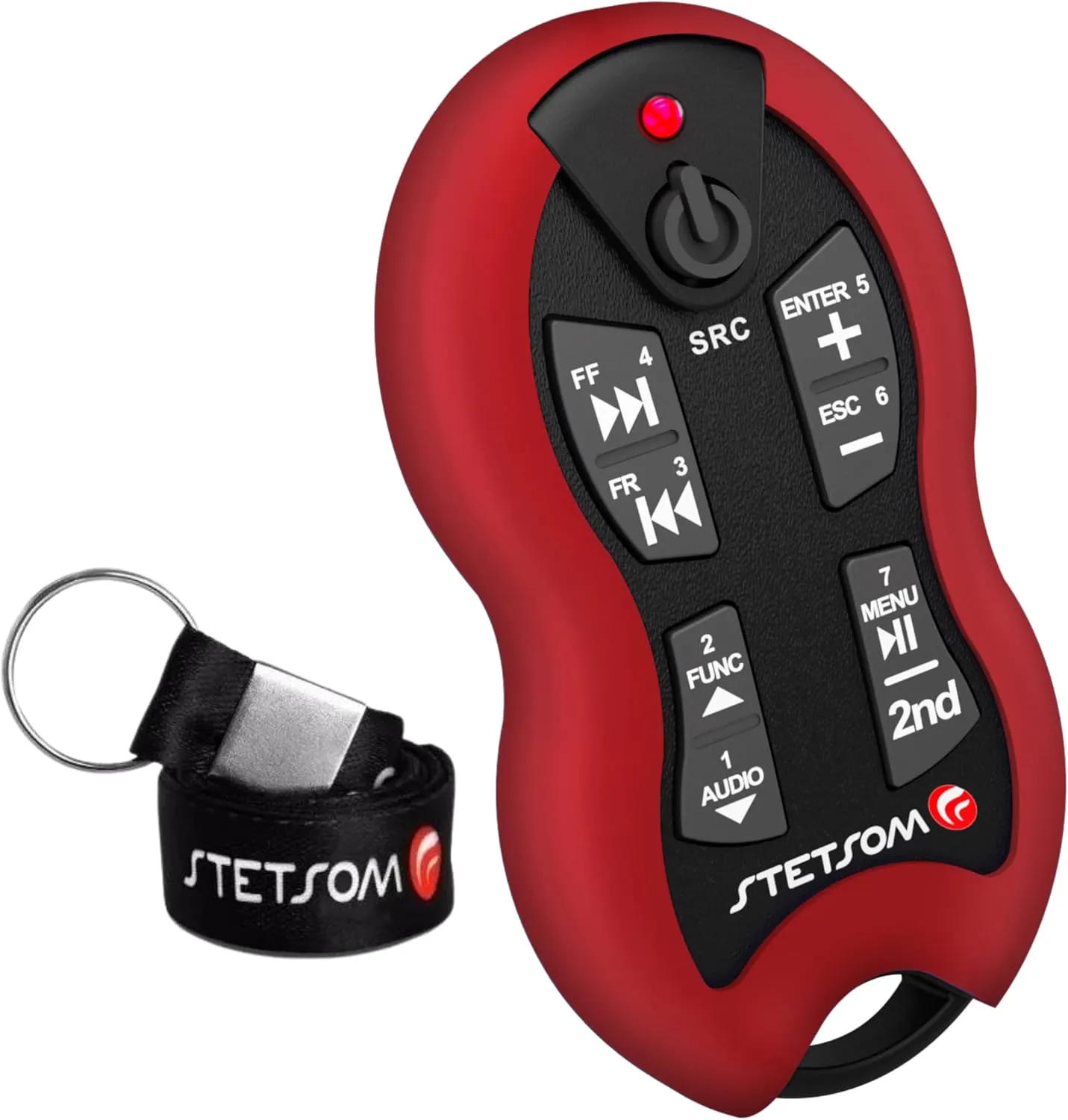 Stetsom SX2 - Universal Remote Control, Infrared, Long Range (1640 ft), 16 Functions, Learning Mode, Compatible with Car Audio Head Units, Home Devices and Video Equipment