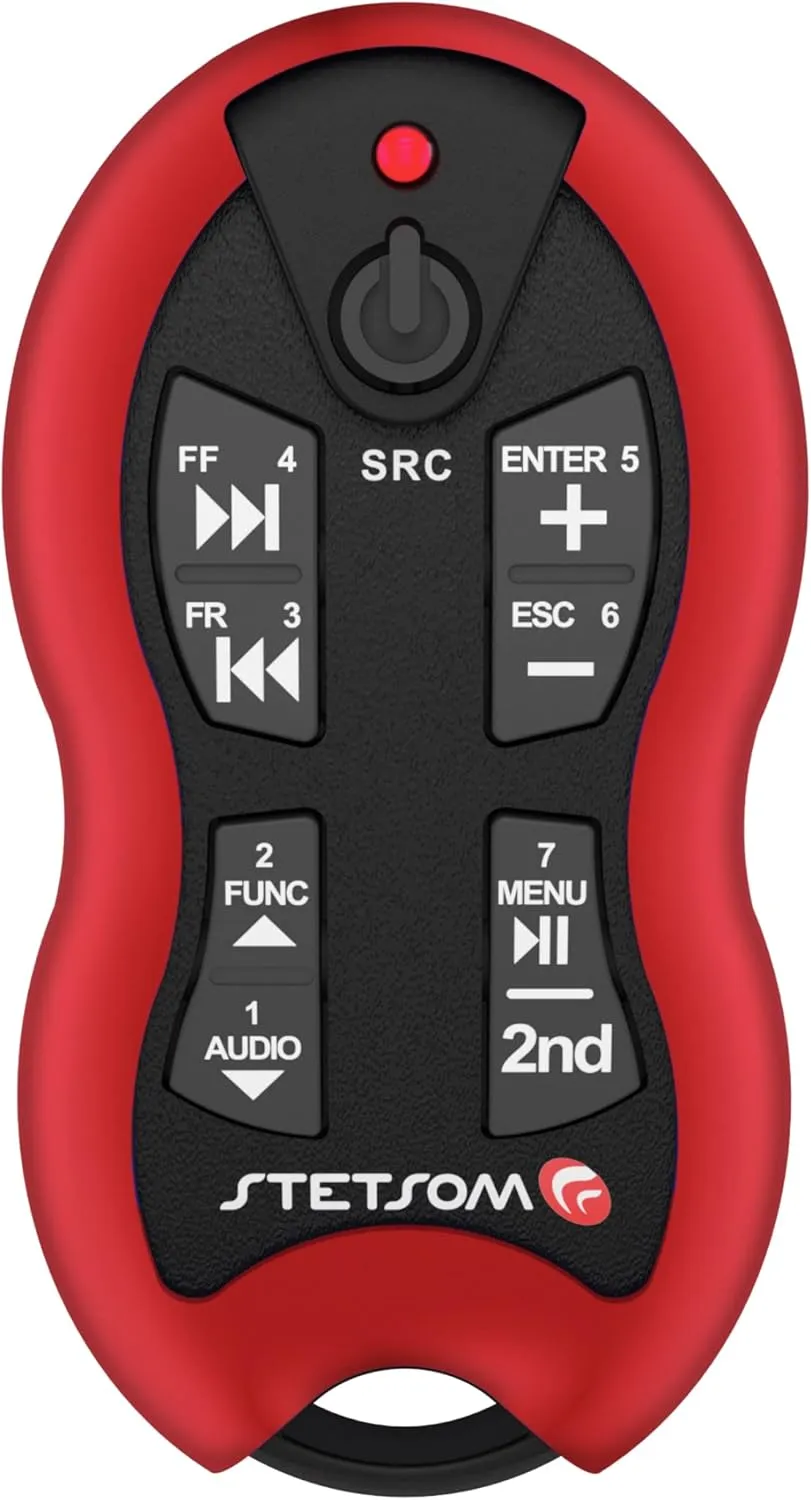 Stetsom SX2 - Universal Remote Control, Infrared, Long Range (1640 ft), 16 Functions, Learning Mode, Compatible with Car Audio Head Units, Home Devices and Video Equipment