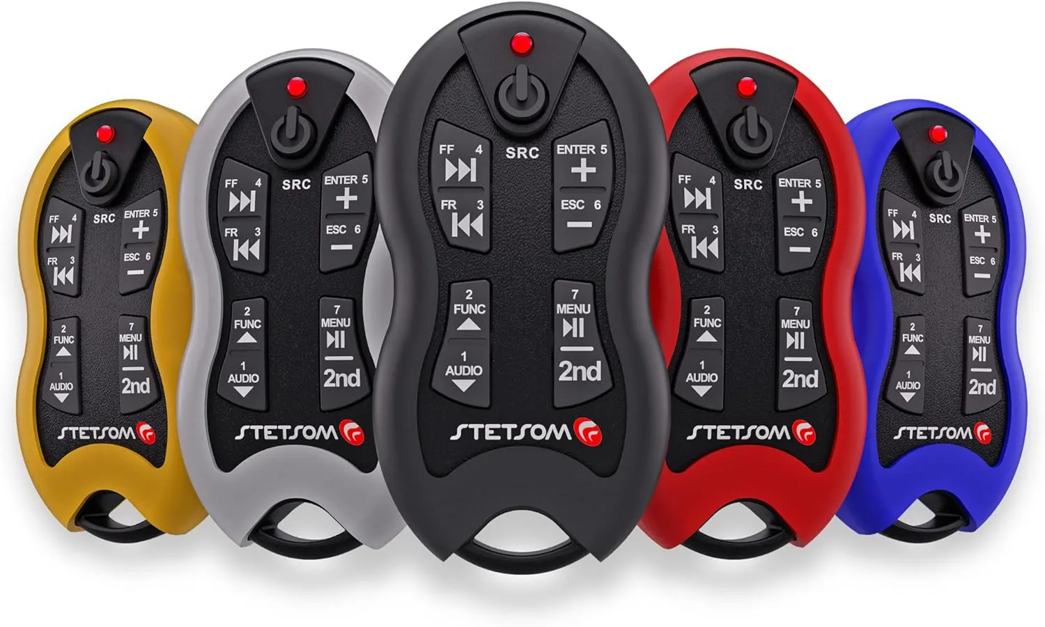 Stetsom SX2 - Universal Remote Control, Infrared, Long Range (1640 ft), 16 Functions, Learning Mode, Compatible with Car Audio Head Units, Home Devices and Video Equipment