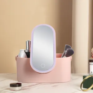 Storage Box LED Makeup Mirror Portable Portable Organizer