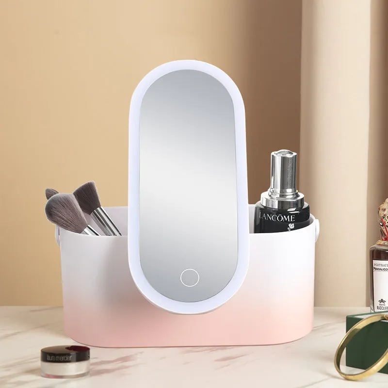 Storage Box LED Makeup Mirror Portable Portable Organizer
