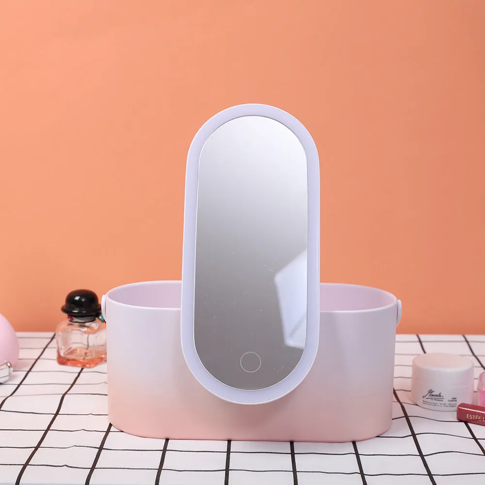 Storage Box LED Makeup Mirror Portable Portable Organizer